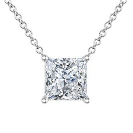 Kaeloria Princess Cut CZ Pendant Necklace | Classic Square Pendant