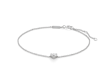 Front view of 0.25 carat round brilliant solitaire bracelet in 14k white gold