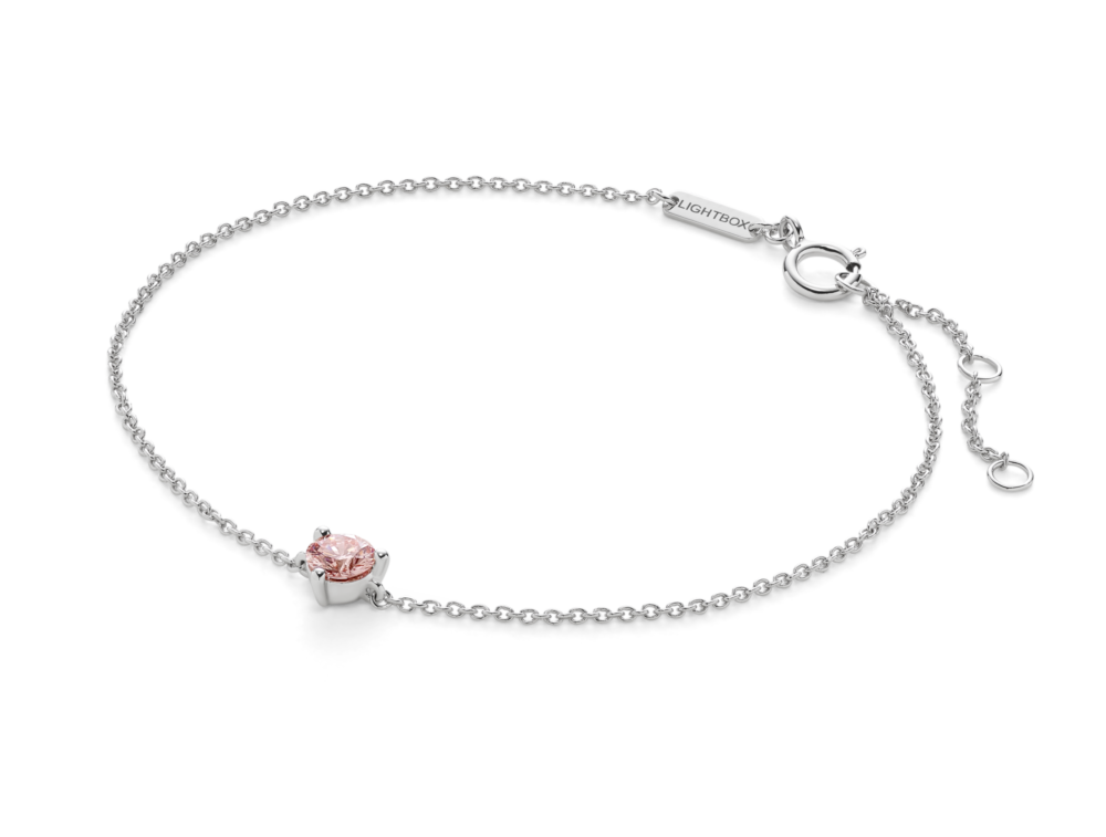 Lab-Grown Diamond ¼ct. Mini Round Brilliant Bracelet | Pink - Image 2
