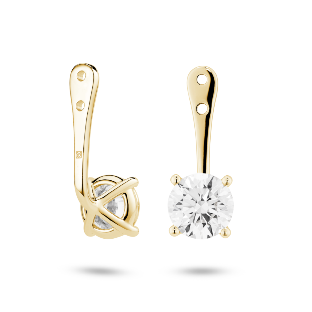 Lab-Grown Diamond 2ct. tw. Round Brilliant Solitaire Ear Jacket Earrings | White - Image 8