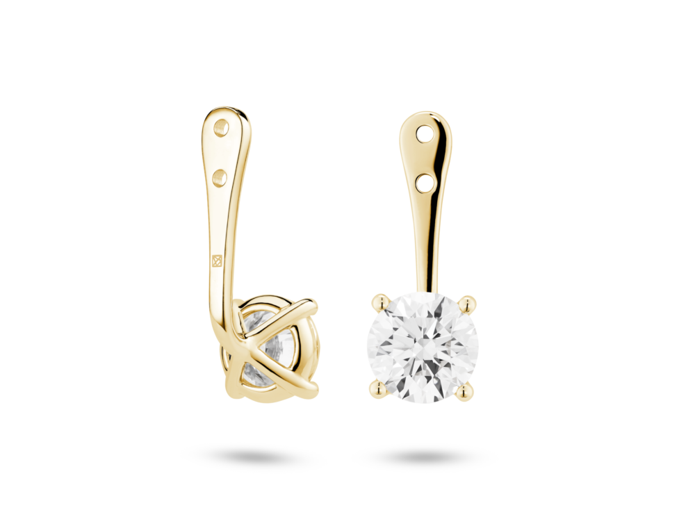 Lab-Grown Diamond 2ct. tw. Round Brilliant Solitaire Ear Jacket Earrings | White - Image 8