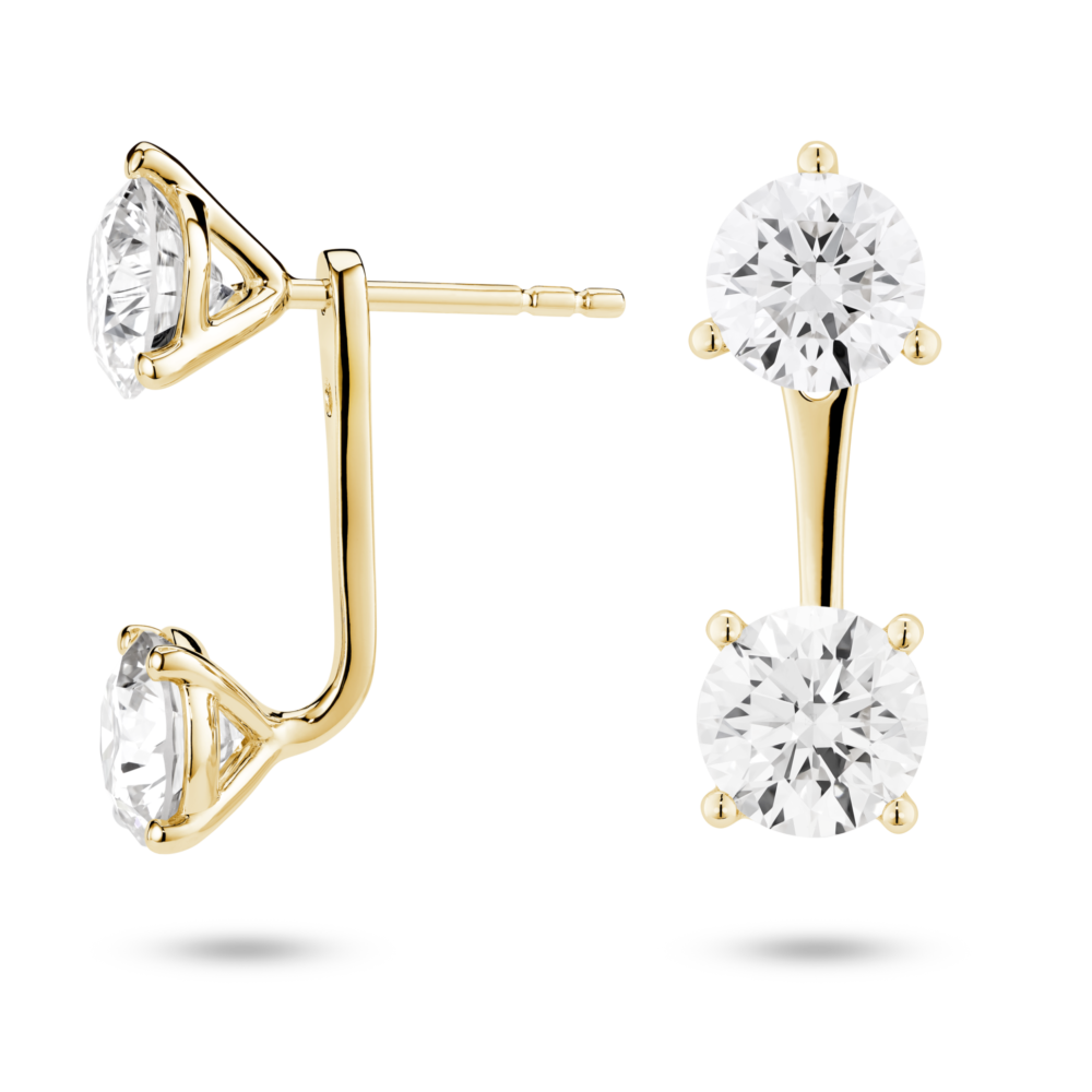 Lab-Grown Diamond 2ct. tw. Round Brilliant Solitaire Ear Jacket Earrings | White - Image 9