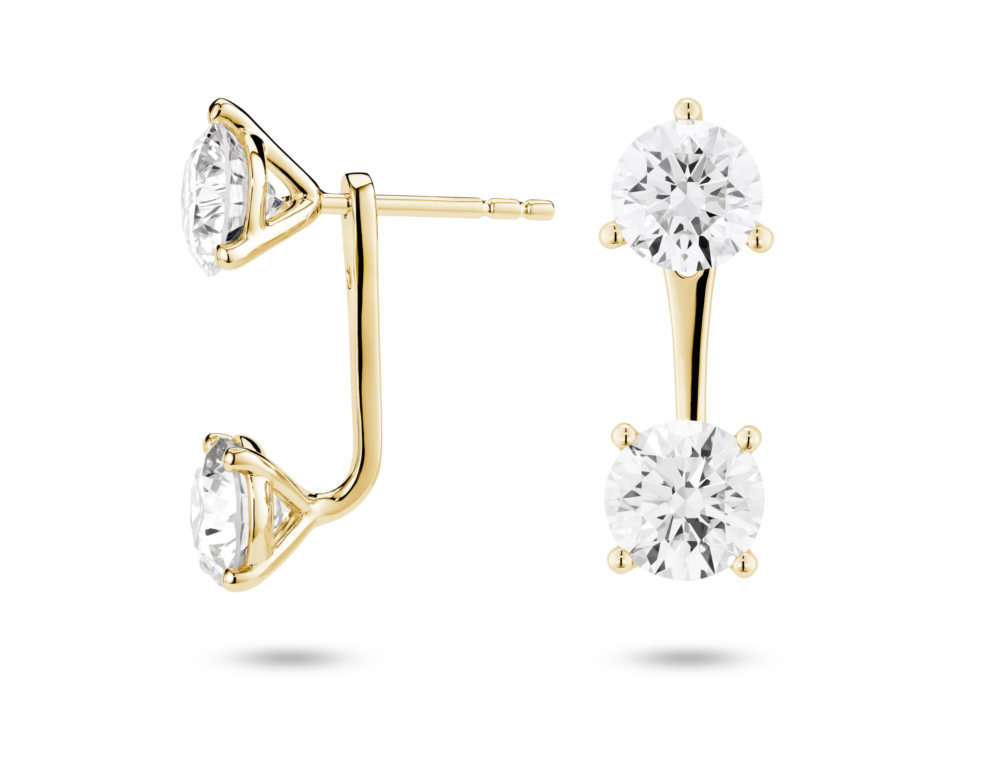 Lab-Grown Diamond 2ct. tw. Round Brilliant Solitaire Ear Jacket Earrings | White - Image 9
