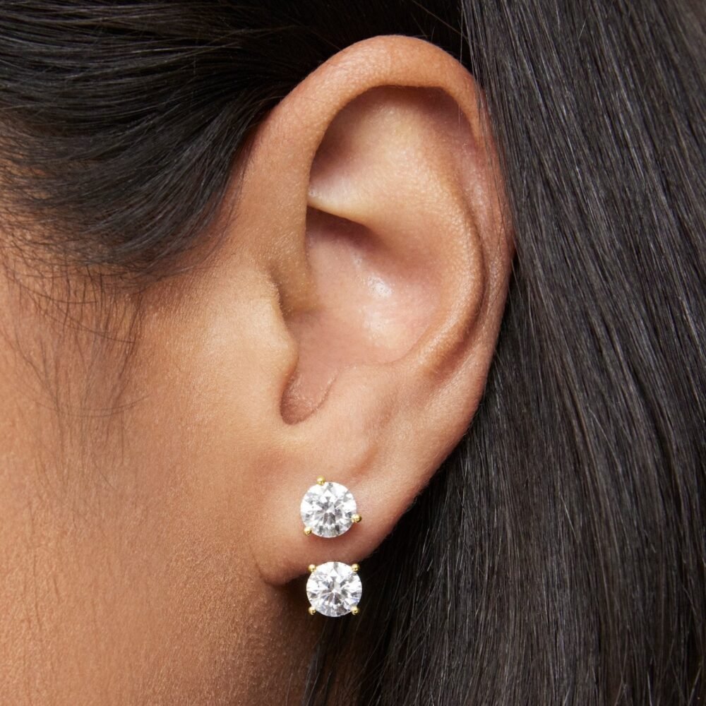 Lab-Grown Diamond 2ct. tw. Round Brilliant Solitaire Ear Jacket Earrings | White - Image 2