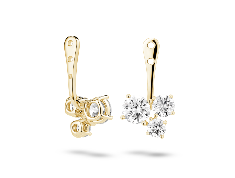 Lab-Grown Diamond 1⅘ct. tw. Round Brilliant Cluster Ear Jacket Earrings | White - Image 2