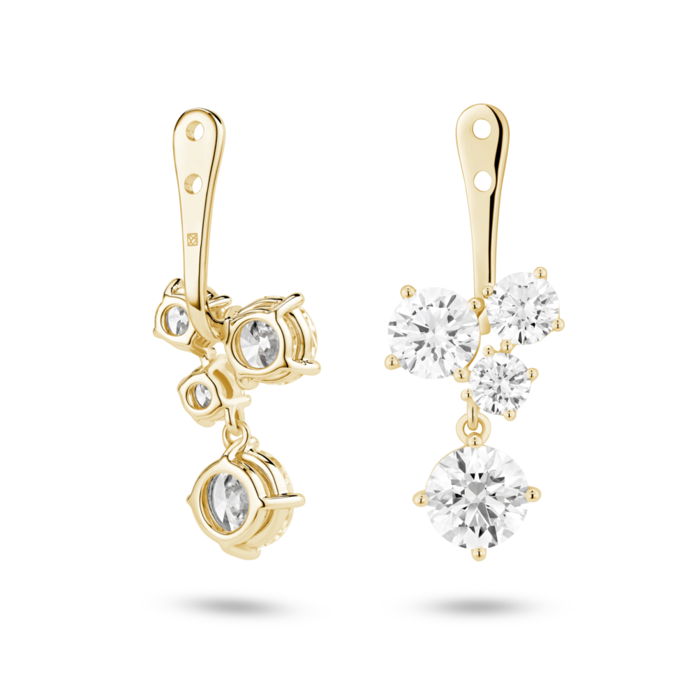 Lab-Grown Diamond 3³⁄₁₀ct. tw. Round Brilliant Cluster Ear Jacket Earrings | White - Image 8
