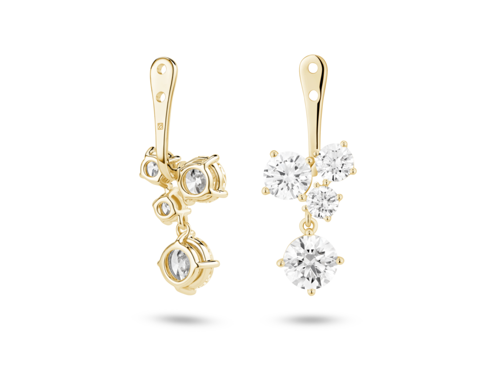 Lab-Grown Diamond 3³⁄₁₀ct. tw. Round Brilliant Cluster Ear Jacket Earrings | White - Image 8