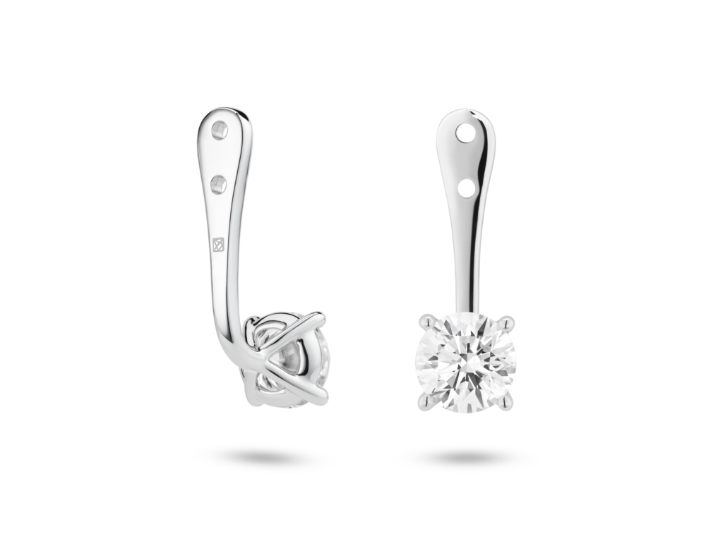 Lab-Grown Diamond 1ct. tw. Round Brilliant Solitaire Ear Jacket Earrings | White - Image 7