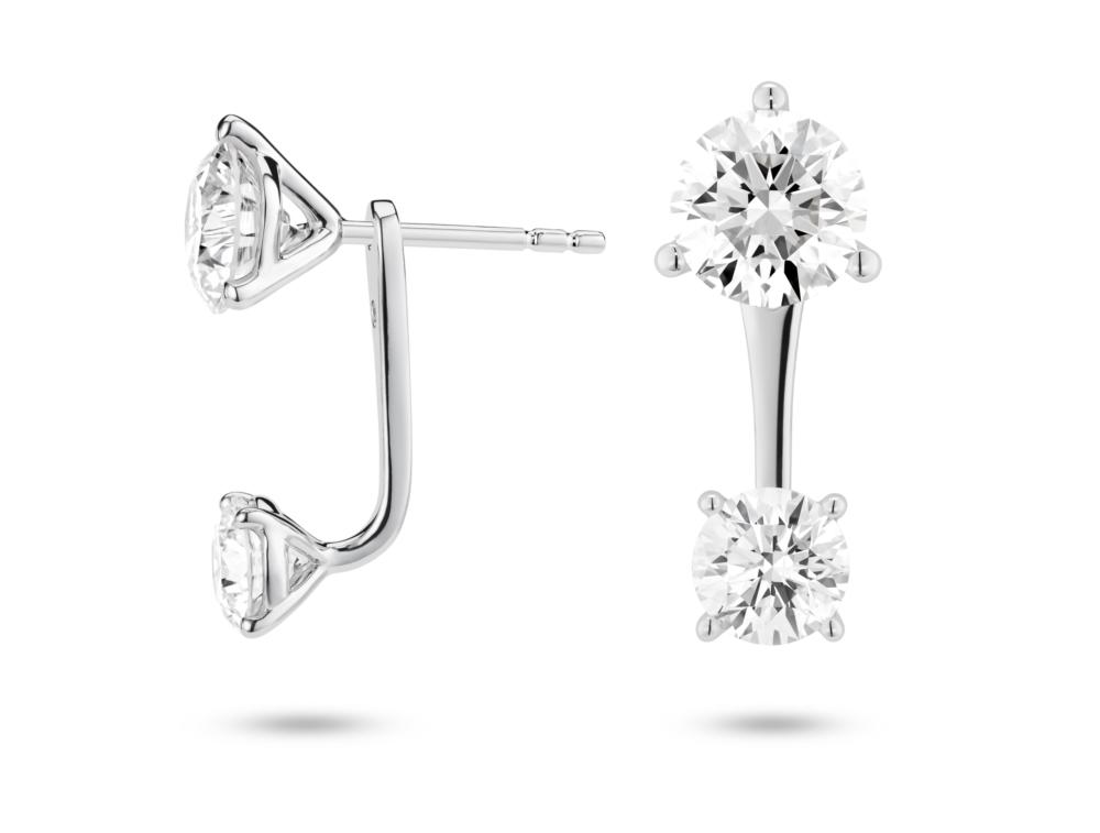 Lab-Grown Diamond 1ct. tw. Round Brilliant Solitaire Ear Jacket Earrings | White - Image 8