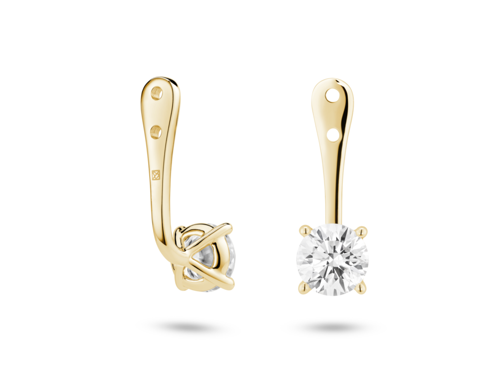 Lab-Grown Diamond 1ct. tw. Round Brilliant Solitaire Ear Jacket Earrings | White - Image 4