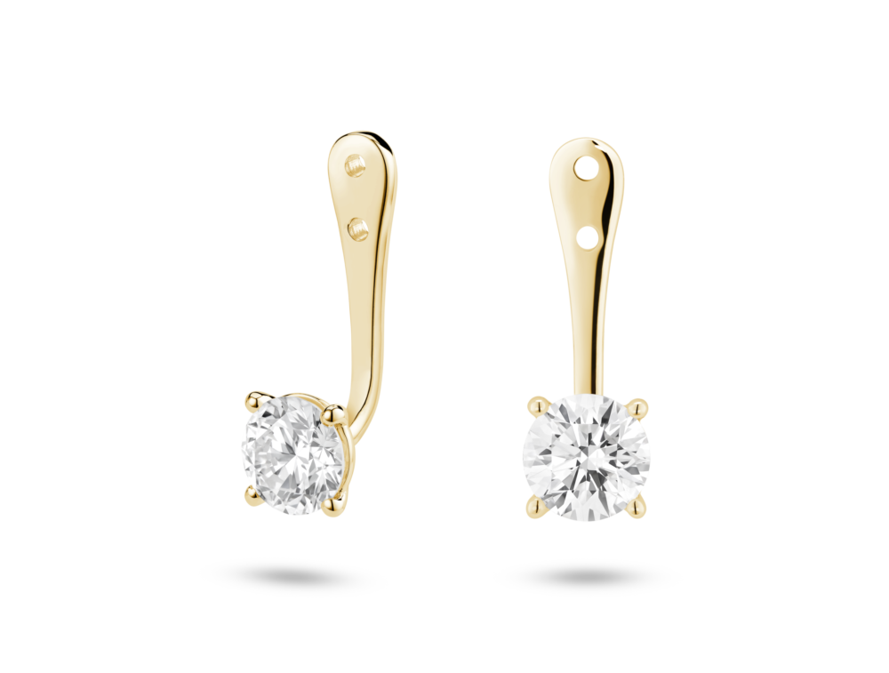 Lab-Grown Diamond 1ct. tw. Round Brilliant Solitaire Ear Jacket Earrings | White - Image 3