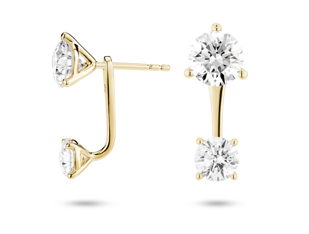 Lab-Grown Diamond 1ct. tw. Round Brilliant Solitaire Ear Jacket Earrings | White - Image 5