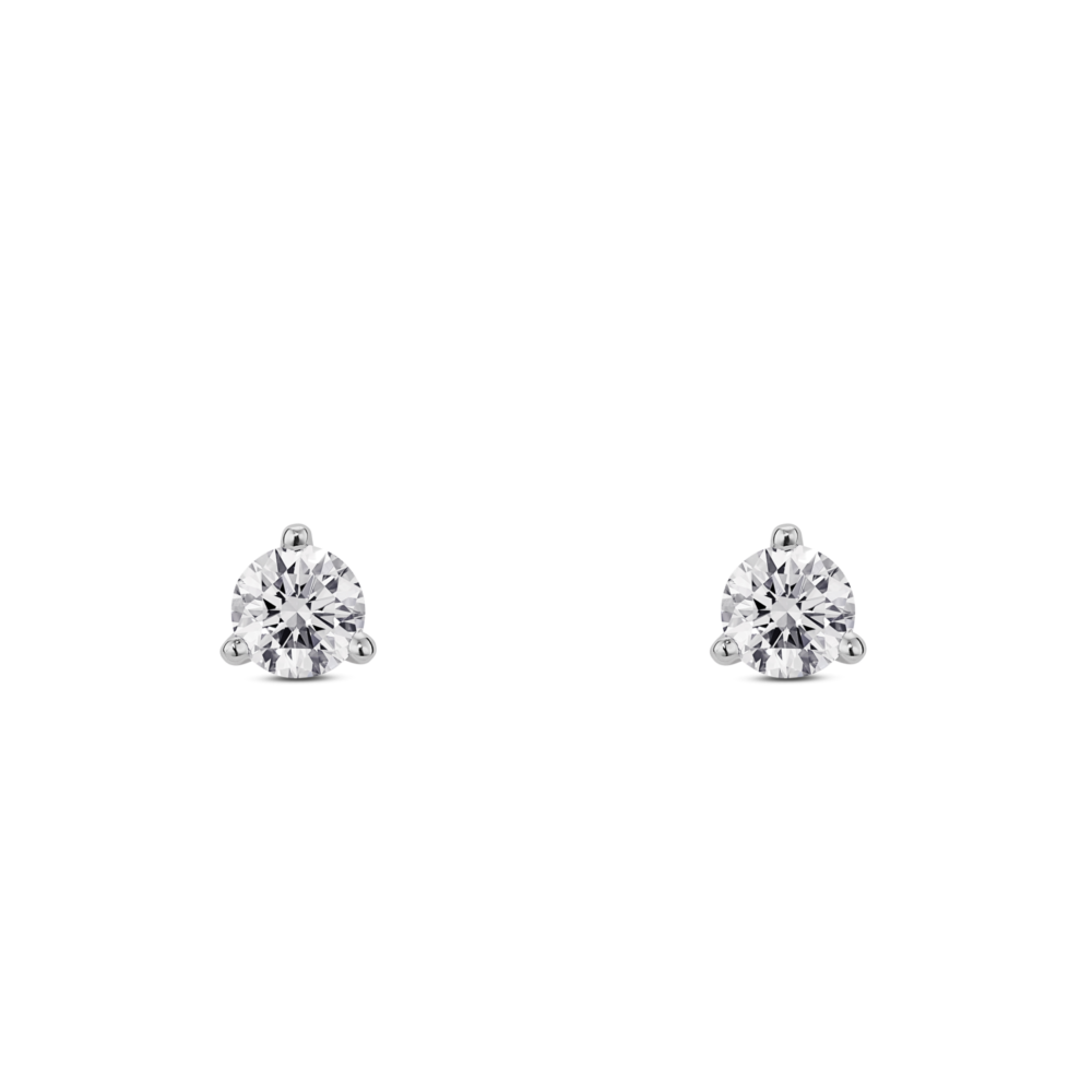 Lab-Grown Diamond ¼ct. tw. Mini Round Brilliant Solitaire Studs | White - Image 4