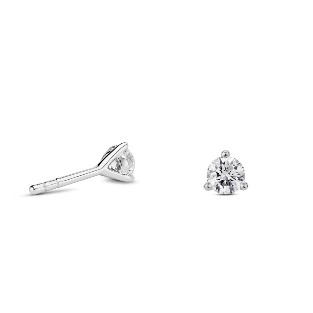 Lab-Grown Diamond ¼ct. tw. Mini Round Brilliant Solitaire Studs | White - Image 3