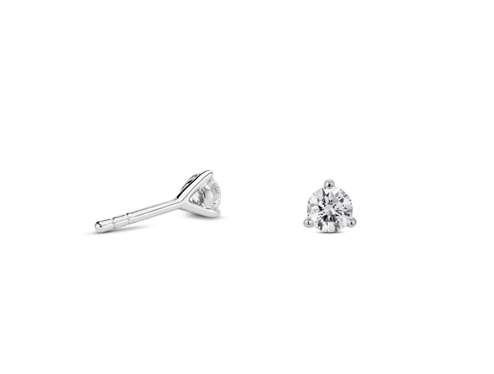 Lab-Grown Diamond ¼ct. tw. Mini Round Brilliant Solitaire Studs | White - Image 3