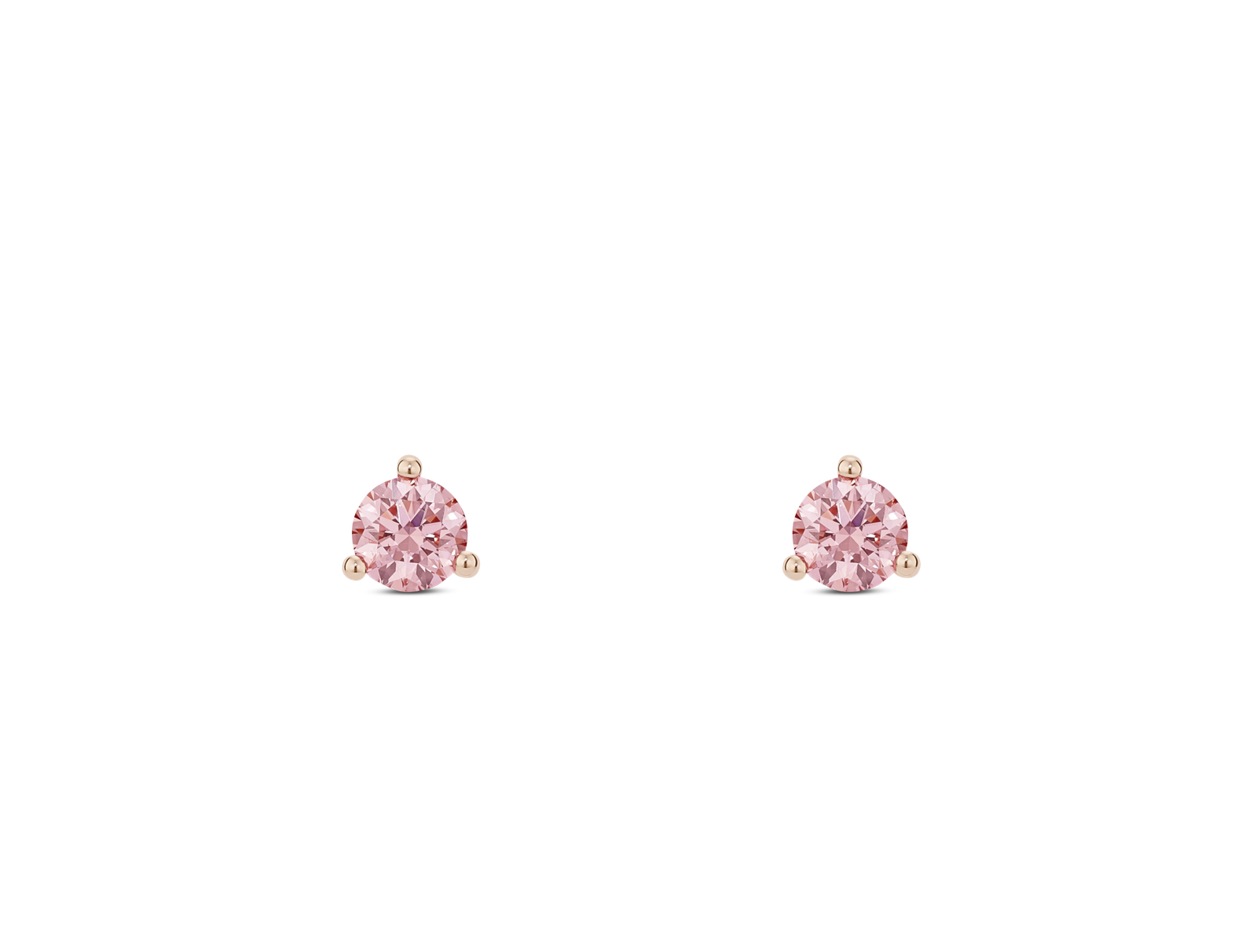 Lab-Grown Diamond ¼ct. tw. Mini Round Brilliant Solitaire Studs | Pink - Image 5