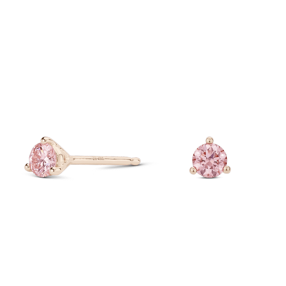 Lab-Grown Diamond ¼ct. tw. Mini Round Brilliant Solitaire Studs | Pink