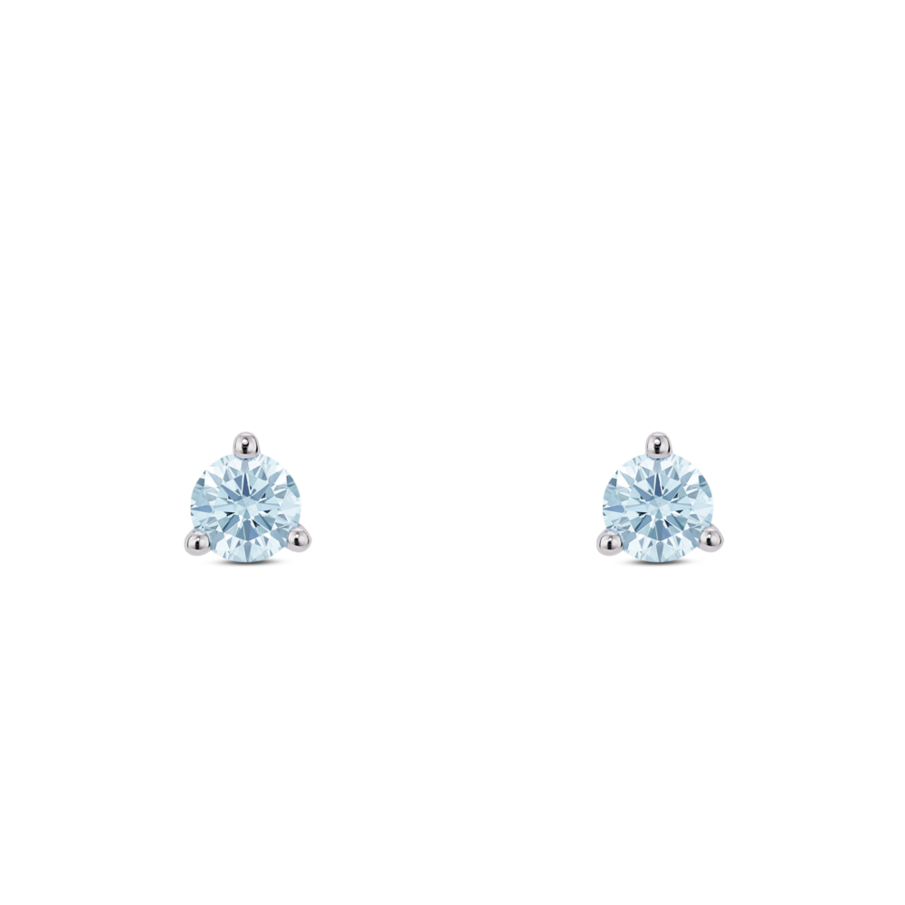 Lab-Grown Diamond ¼ct. Mini Round Brilliant Solitaire Studs | Blue - Image 5