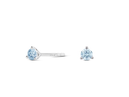 Lab-Grown Diamond ¼ct. Mini Round Brilliant Solitaire Studs | Blue
