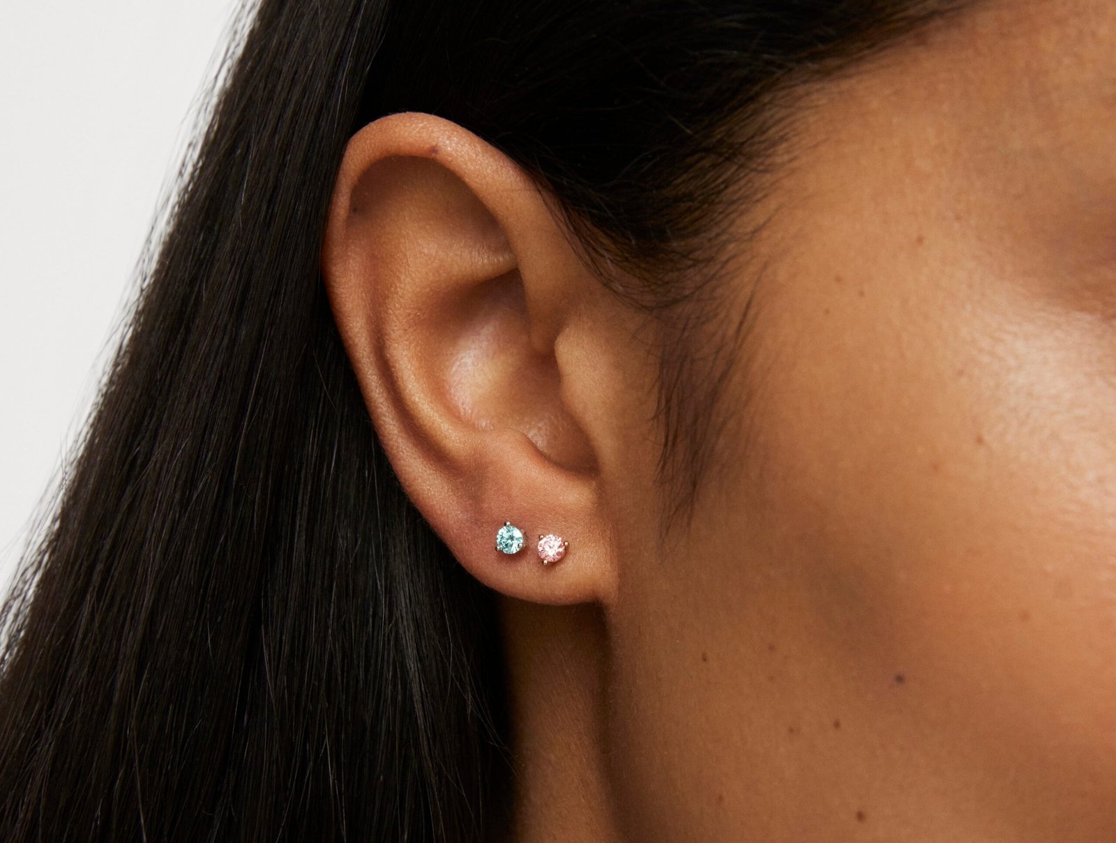 Lab-Grown Diamond ¼ct. tw. Mini Round Brilliant Solitaire Studs | Pink - Image 4