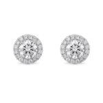 Lab-Grown Diamond 1ct. tw. Halo 14k Gold Earrings | White