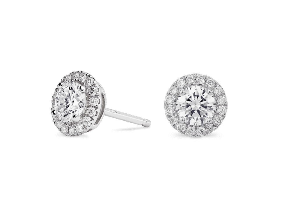 Lab-Grown Diamond 1ct. tw. Halo 14k Gold Earrings | White - Image 6