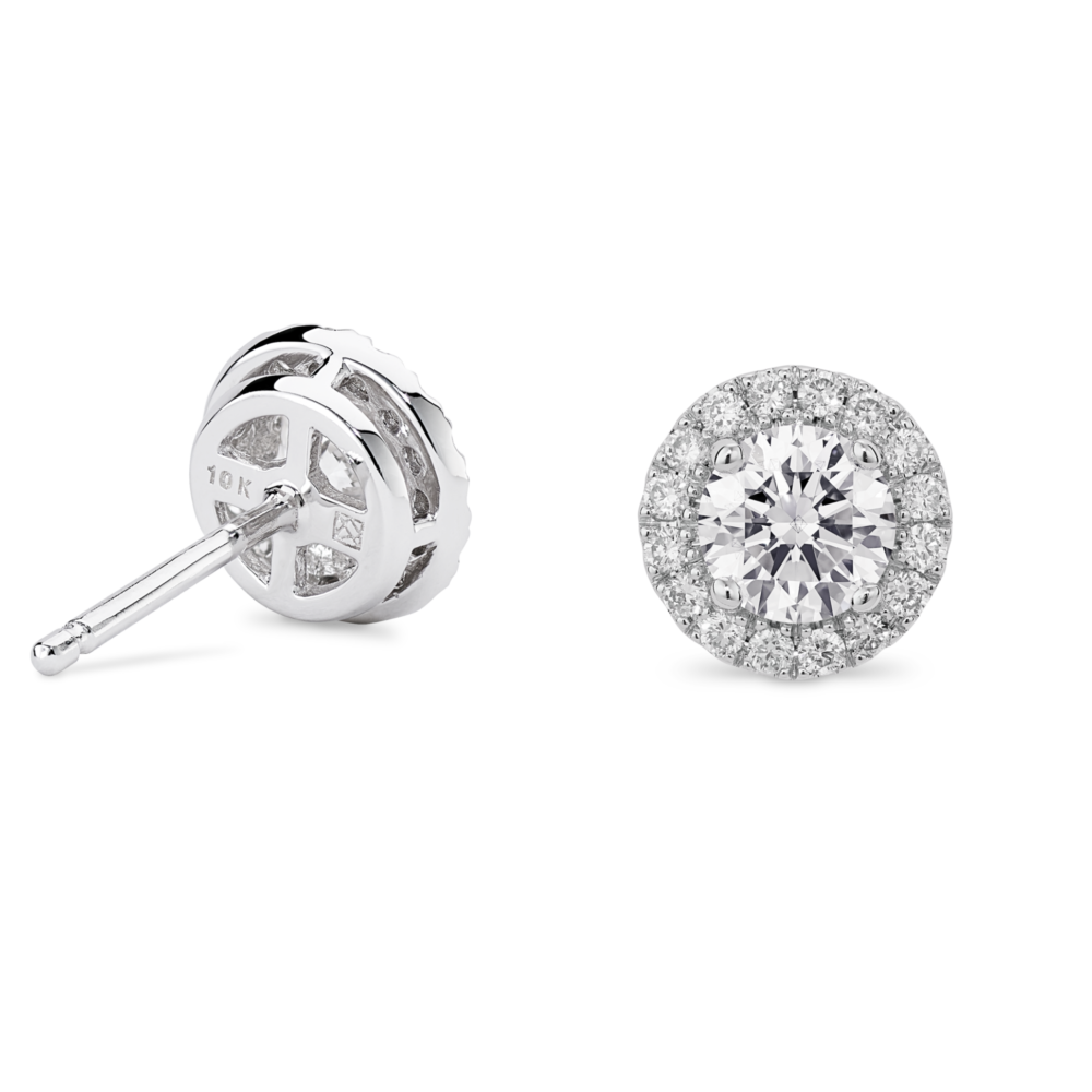 Lab-Grown Diamond 2ct. tw. Round Brilliant and Halo Studs Set | White