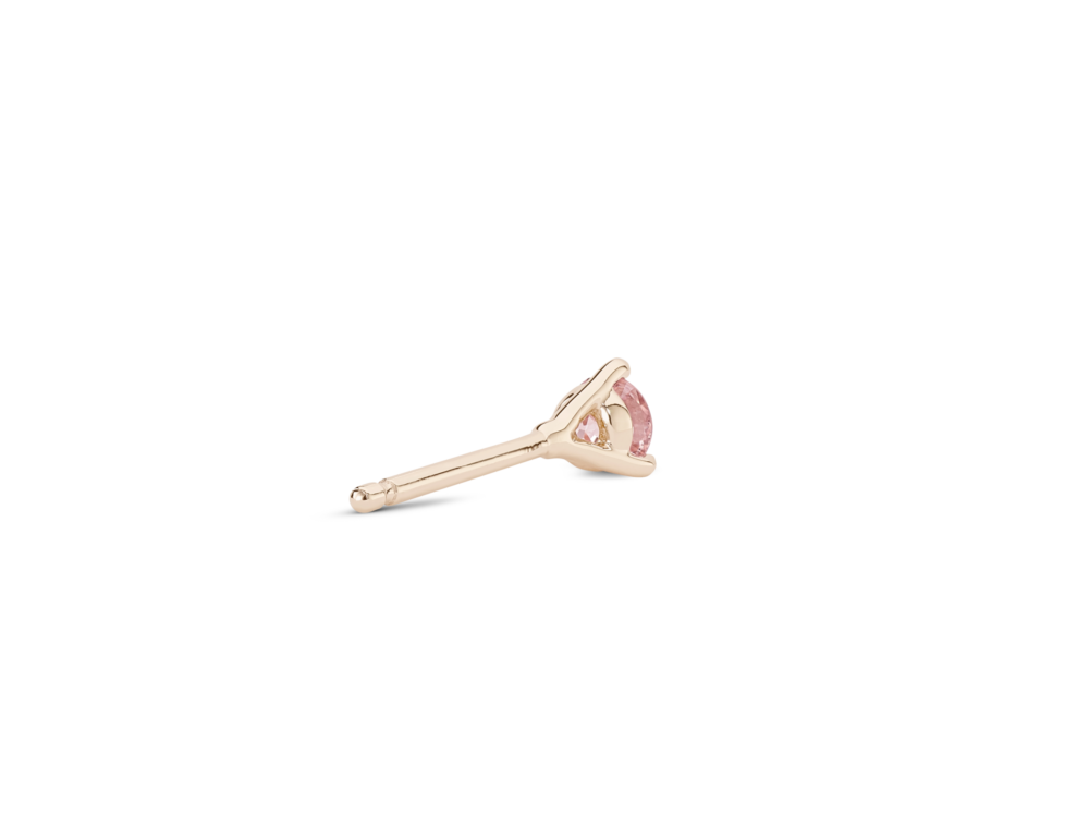Lab-Grown Diamond ⅛ct. Mini Round Brilliant Solitaire Stud | Pink - Image 2