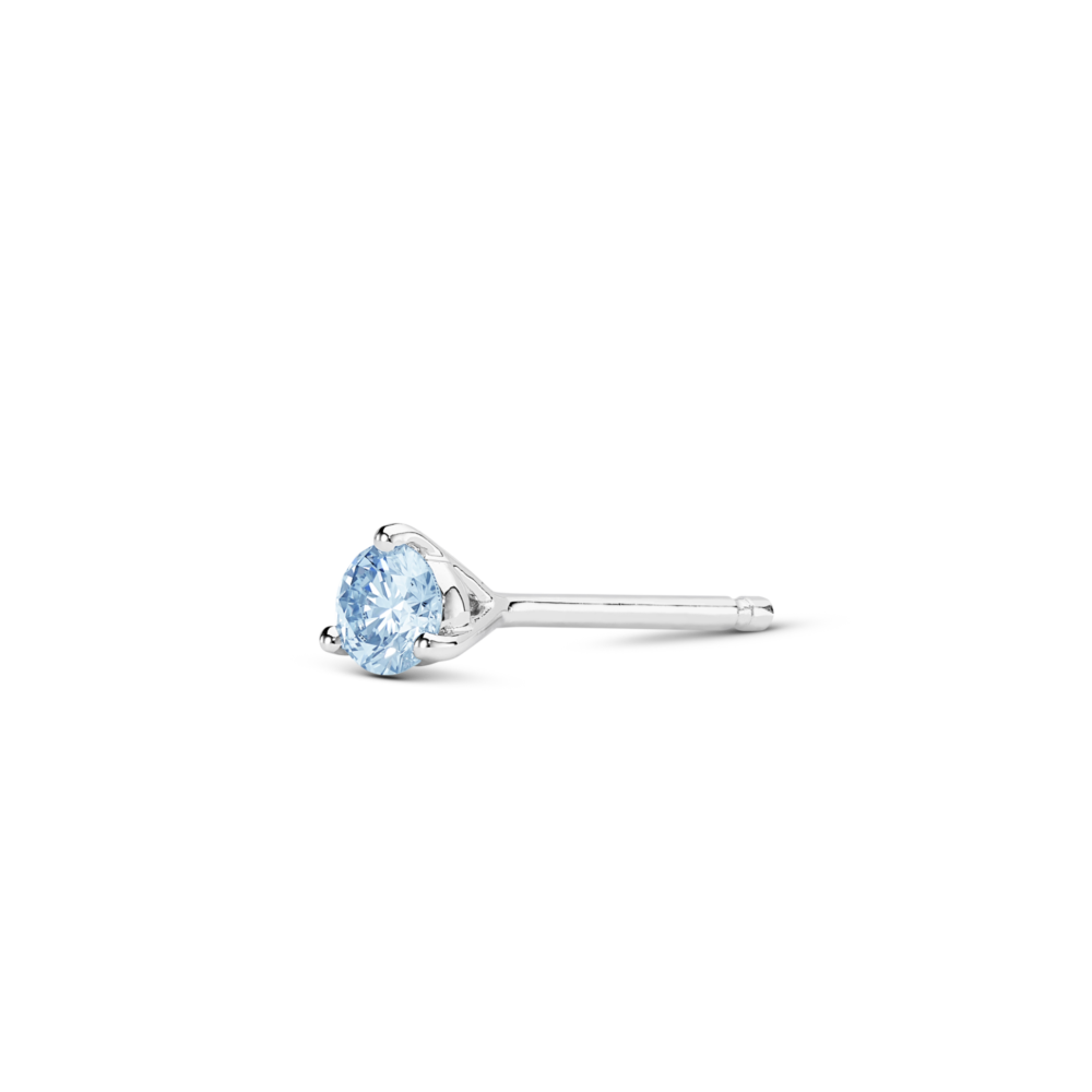 Lab-Grown Diamond ⅛ct. Mini Round Brilliant Solitaire Stud | Blue