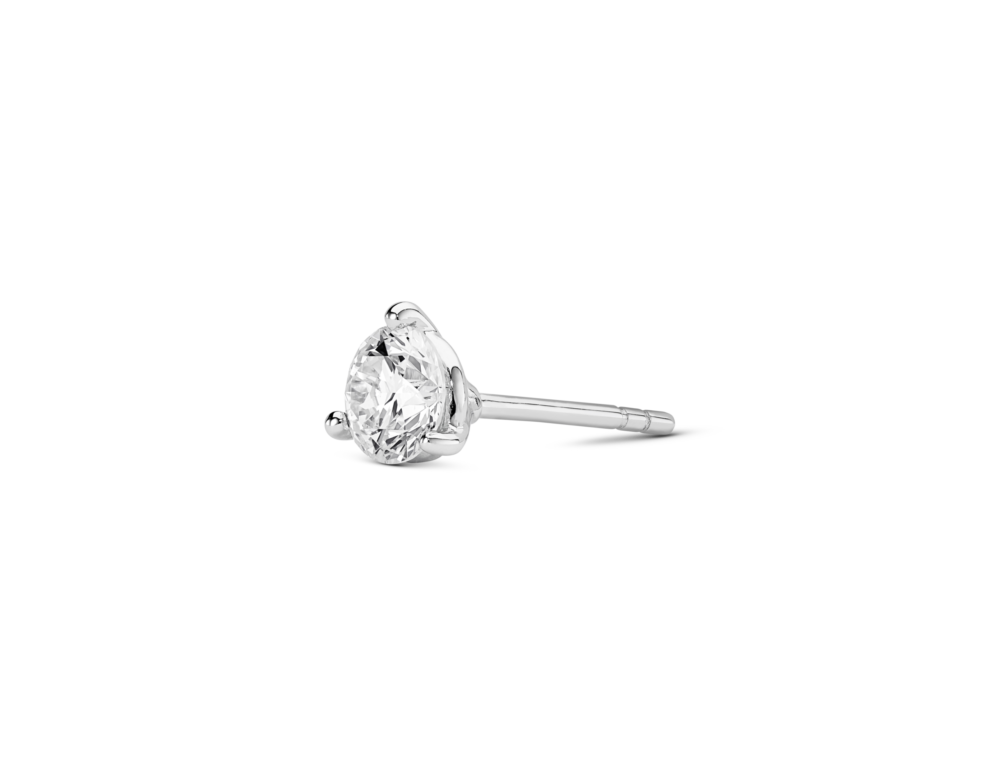 Lab-Grown Diamond ½ct. Round Brilliant Solitaire 14k Gold Stud | White - Image 6