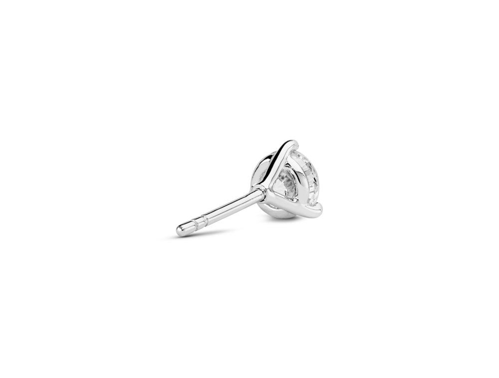 Lab-Grown Diamond ½ct. Round Brilliant Solitaire 14k Gold Stud | White - Image 4