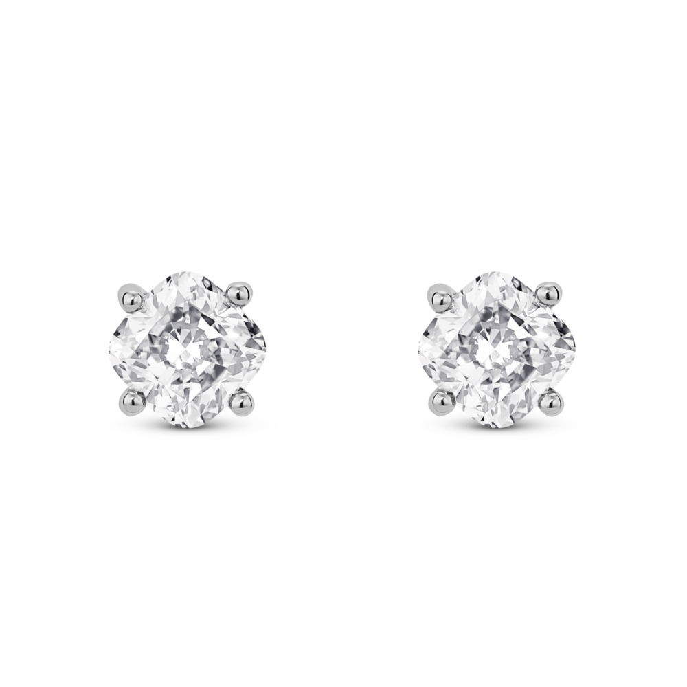 Lab-Grown Diamond 1ct. tw. Cushion Cut 14k Gold Studs | White - Image 4