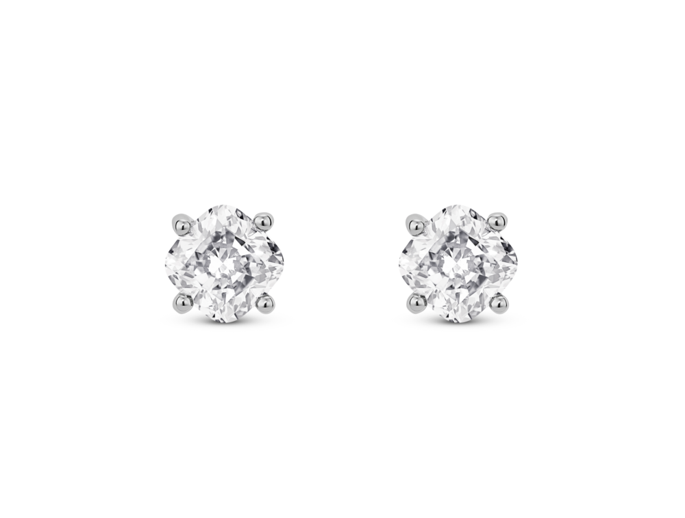 Lab-Grown Diamond 1ct. tw. Cushion Cut 14k Gold Studs | White - Image 4