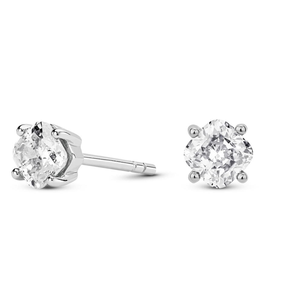 Lab-Grown Diamond 1ct. tw. Cushion Cut 14k Gold Studs | White - Image 7