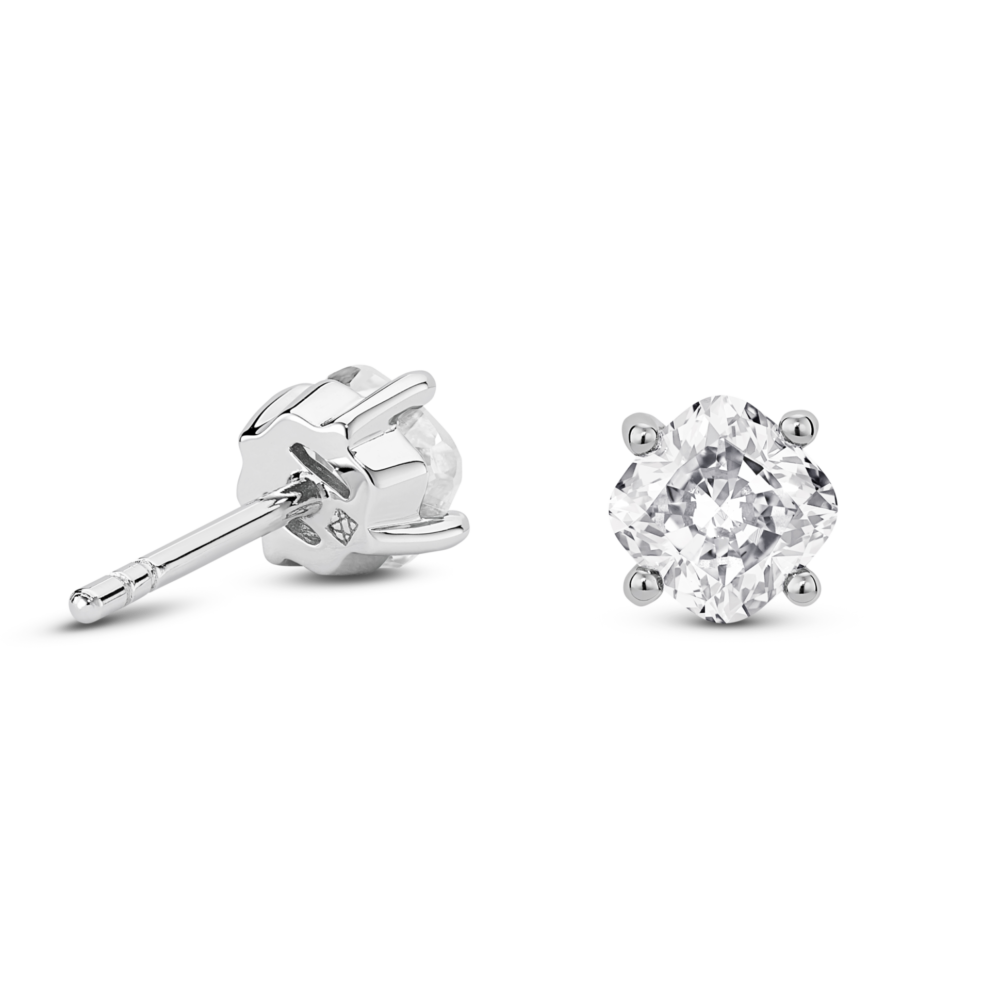 Lab-Grown Diamond 1ct. tw. Cushion Cut 14k Gold Studs | White - Image 6