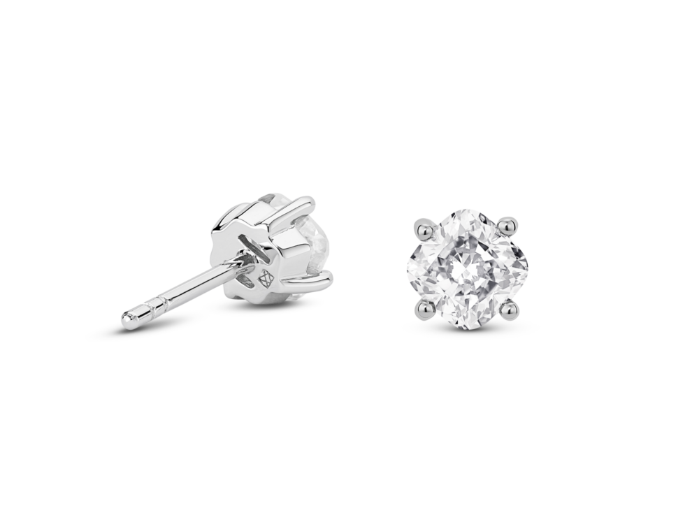 Lab-Grown Diamond 1ct. tw. Cushion Cut 14k Gold Studs | White - Image 6