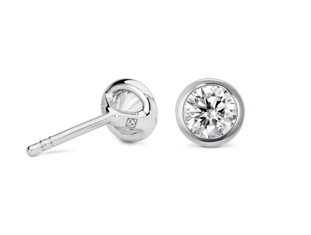 Basics Lab-Grown Diamond ½ct. tw. Round Brilliant Bezel Studs | White - Image 3