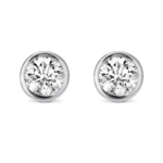 Basics Lab-Grown Diamond 1ct. tw. Round Brilliant Bezel Studs | White