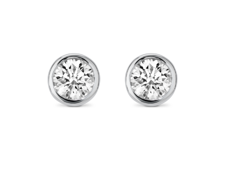 Basics Lab-Grown Diamond 1ct. tw. Round Brilliant Bezel Studs | White