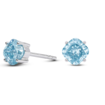 Lab-Grown Diamond 1½ct. tw. Cushion Cut 14k Gold Studs | Blue