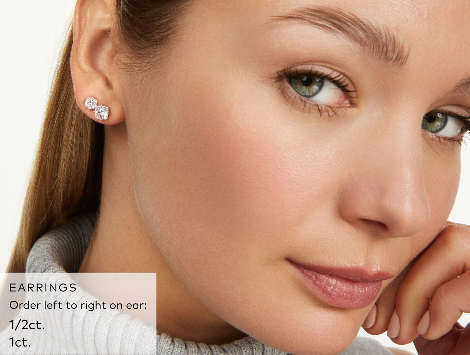 Lab-Grown Diamond 2ct. tw. Cushion Cut 14k Gold Studs | White - Image 3