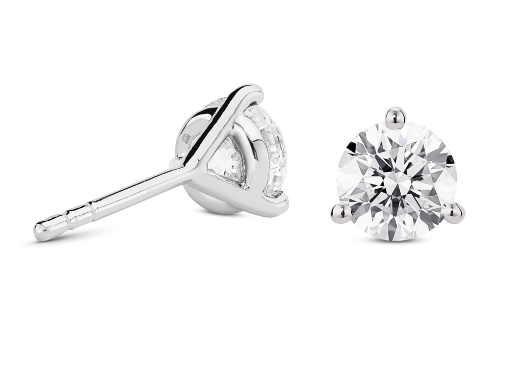 Lab-Grown Diamond 2ct. tw. Round Brilliant Solitaire 14k Gold Studs | White - Image 4