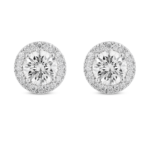 Lab-Grown Diamond 2ct. tw. Halo 14k Gold Earrings | White
