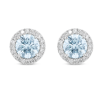Lab-Grown Diamond 2ct. tw. Halo 14k Gold Earrings | Blue
