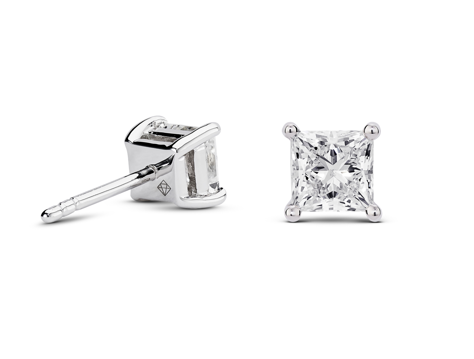 Lab-Grown Diamond 2ct. tw. Princess Studs | White - Image 4