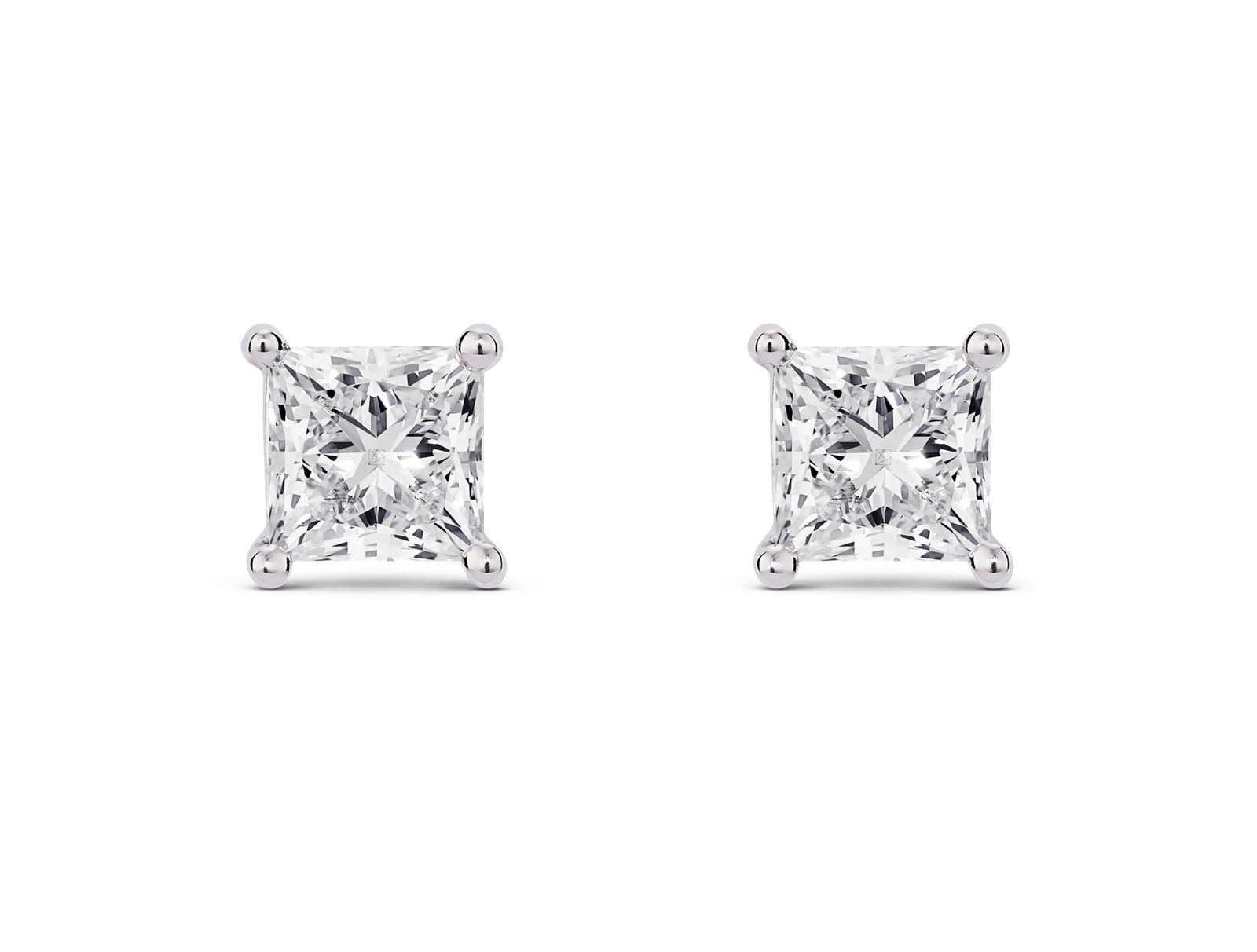 Lab-Grown Diamond 2ct. tw. Princess Studs | White - Image 5