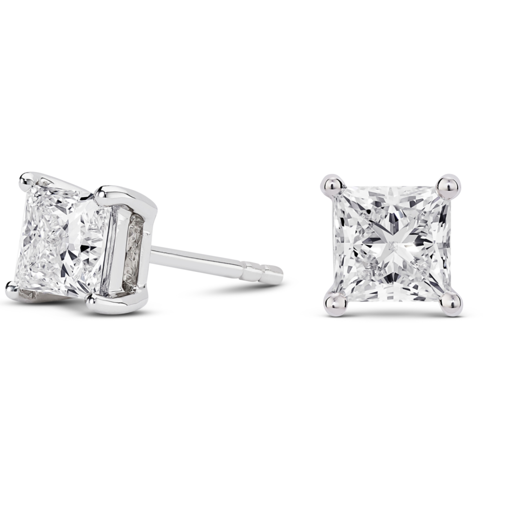 Lab-Grown Diamond 2ct. tw. Princess Studs | White