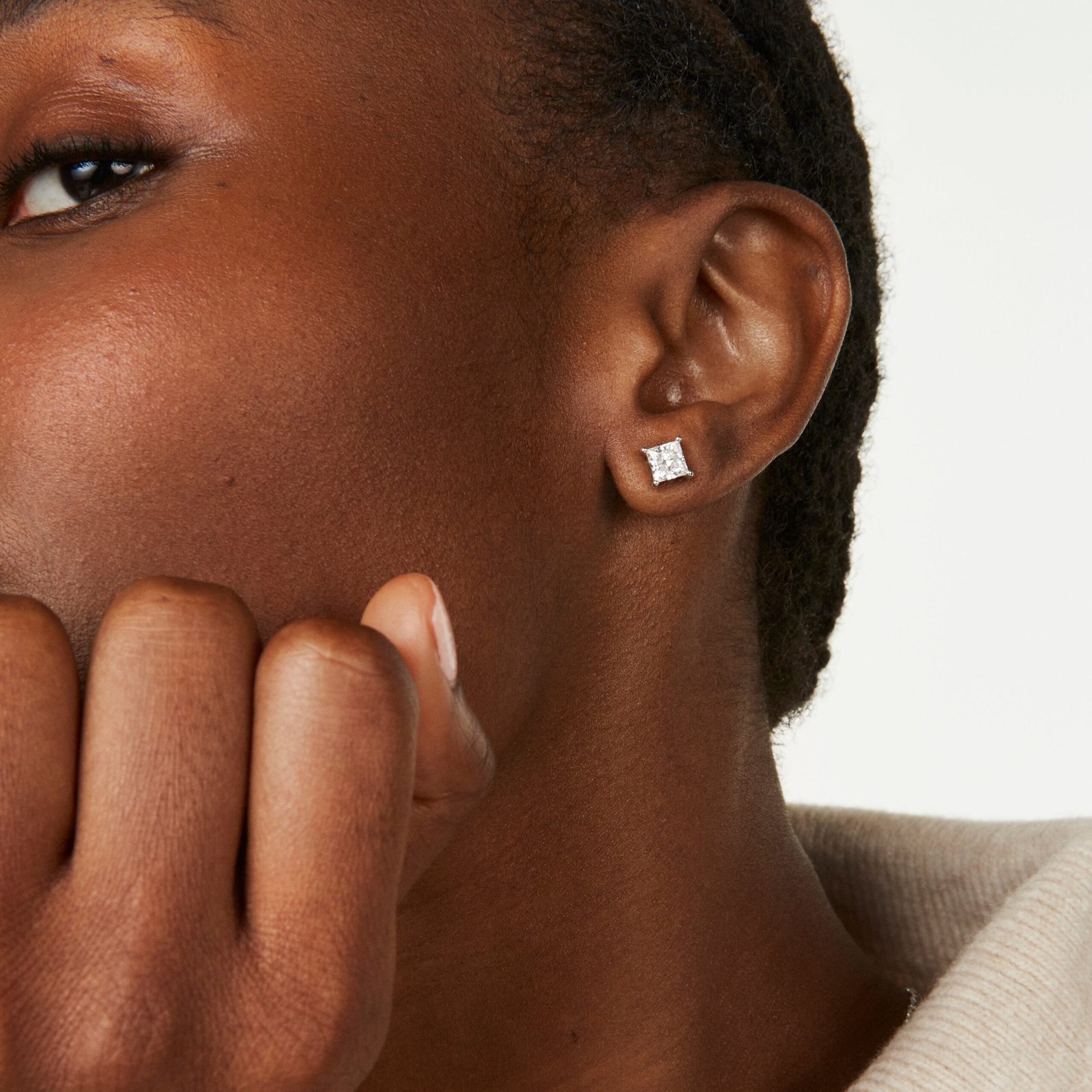 Lab-Grown Diamond 2ct. tw. Princess Studs | White - Image 2