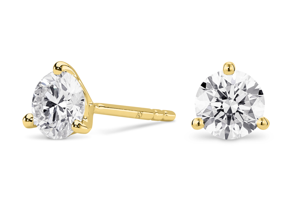 Lab-Grown Diamond 2ct. tw. Round Brilliant Solitaire 14k Gold Studs | White - Image 9