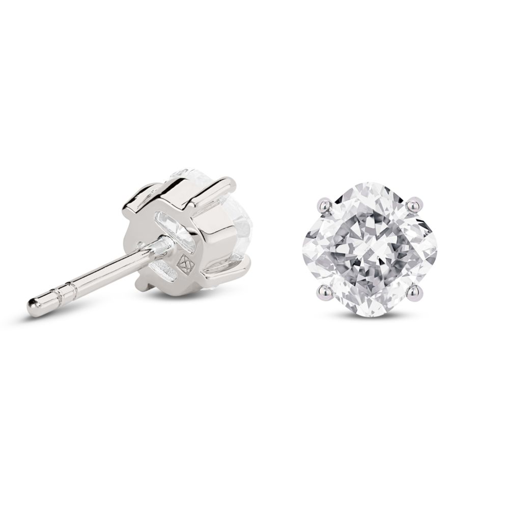 Lab-Grown Diamond 1½ct. tw. Cushion Cut 14k Gold Studs | White - Image 3
